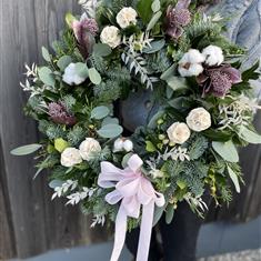 A Pink Christmas Wreath